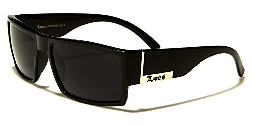 Locs Sonnenbrille Hype Hypster Urban Fashion City Dressed Rapper, Poker Damen Herren 8LOC91026, Gestell schwarz glänzend von Locs