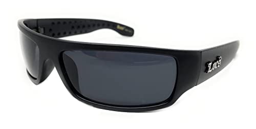 Locs Mad Dog Hardcore Gangster Cholo schmale rechteckige Sonnenbrille, schwarz von Locs