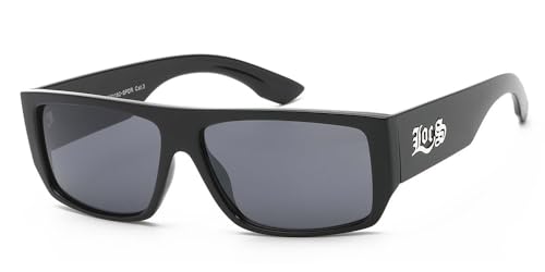 Locs Sonnenbrille Hype Hypster Urban Fashion City Dressed Rapper, Poker Damen Herren 8LOC91182SPDR, Gestell schwarz glänzend graue Gläser von Locs