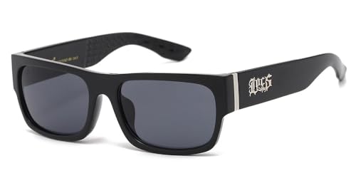 Locs Sonnenbrille Hype Hypster Urban Fashion City Dressed Rapper, Poker Unisex Damen Herren 8LOC91187, Gestell schwarz glänzend graue Gläser von Locs