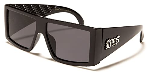 Locs Sonnenbrille Hype Hypster Urban Mode Stadt Verkleidet Rapper, Poker Frauen Männer 8LOC91160BK, Gestell schwarz glänzend, graue Gläser, Einheitsgröße von Locs