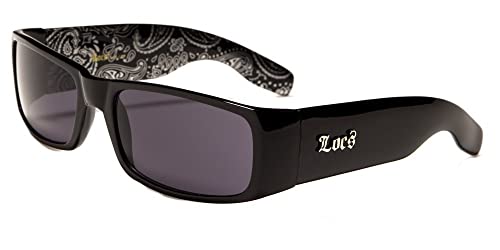 Locs Sonnenbrille Hype Hypster Urban Poker Rap Rap Mode Stadt Kleid Damen Herren 8LOC9006, Schwarze Innenseite der Zweige, Einheitsgröße von Locs