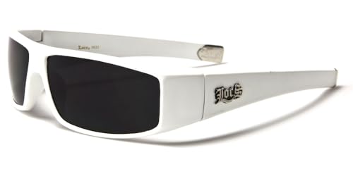 Locs Sonnenbrille Hype Hypster Urban Poker Rap Rap Mode Stadt Kleid Damen Herren 8LOC9035, Weißer Rahmen, graue Gläser von Locs