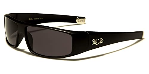 Locs Sonnenbrille Hype Hypster Urban Poker Rapper, Stadtmode, gekleidet, Damen, Herren, 8LOC9035, Rahmen schwarz matt Gläser grau von Locs