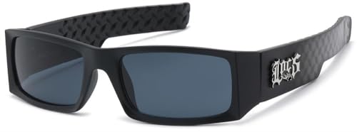 Locs Sonnenbrille Mode Stadt Rapper Poker Unisex Damen Herren 8LOC91167, Gestell schwarz matt, Gläser grau von Locs