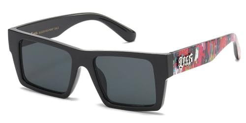 Locs Sonnenbrille Mode Stadt Rapper Poker Unisex Damen Herren 8LOC91193-PAINT, Graffiti B von Locs