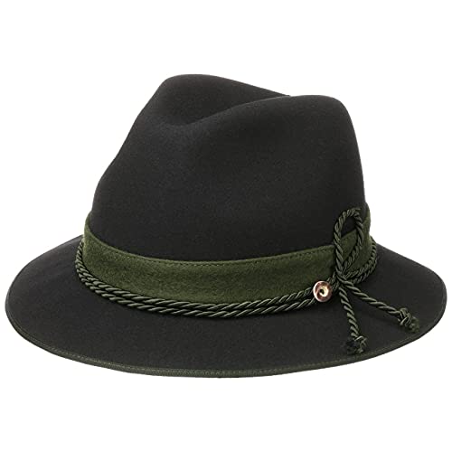 Lodenhut Manufaktur Steiermark Premium Wollhut Wollfilzhut Filzhut Trachtenhut Wanderhut (58 cm - schwarz) von Lodenhut Manufaktur