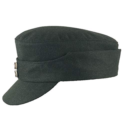 Lodenhut Original Zweiknopf Baschlikmütze im hochwertigen Alpaka-Schurwollmix von der Deutschen Traditionsmanufaktur Allgäu,Grün,58 von Lodenhut