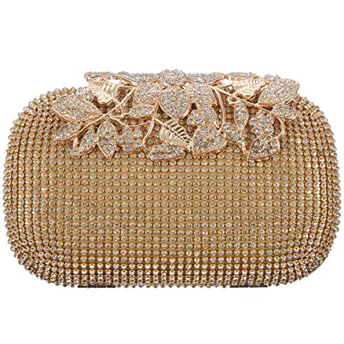 Lodokdre Einzigartige Gold Strass Abendtasche Clutch Handtasche Party Braut Abschlussball von Lodokdre