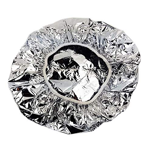 Lodokdre Wärmedämmende Aluminiumfolie Hut Elastische Badekappe für Frauen Haar Badezimmer Silber von Lodokdre