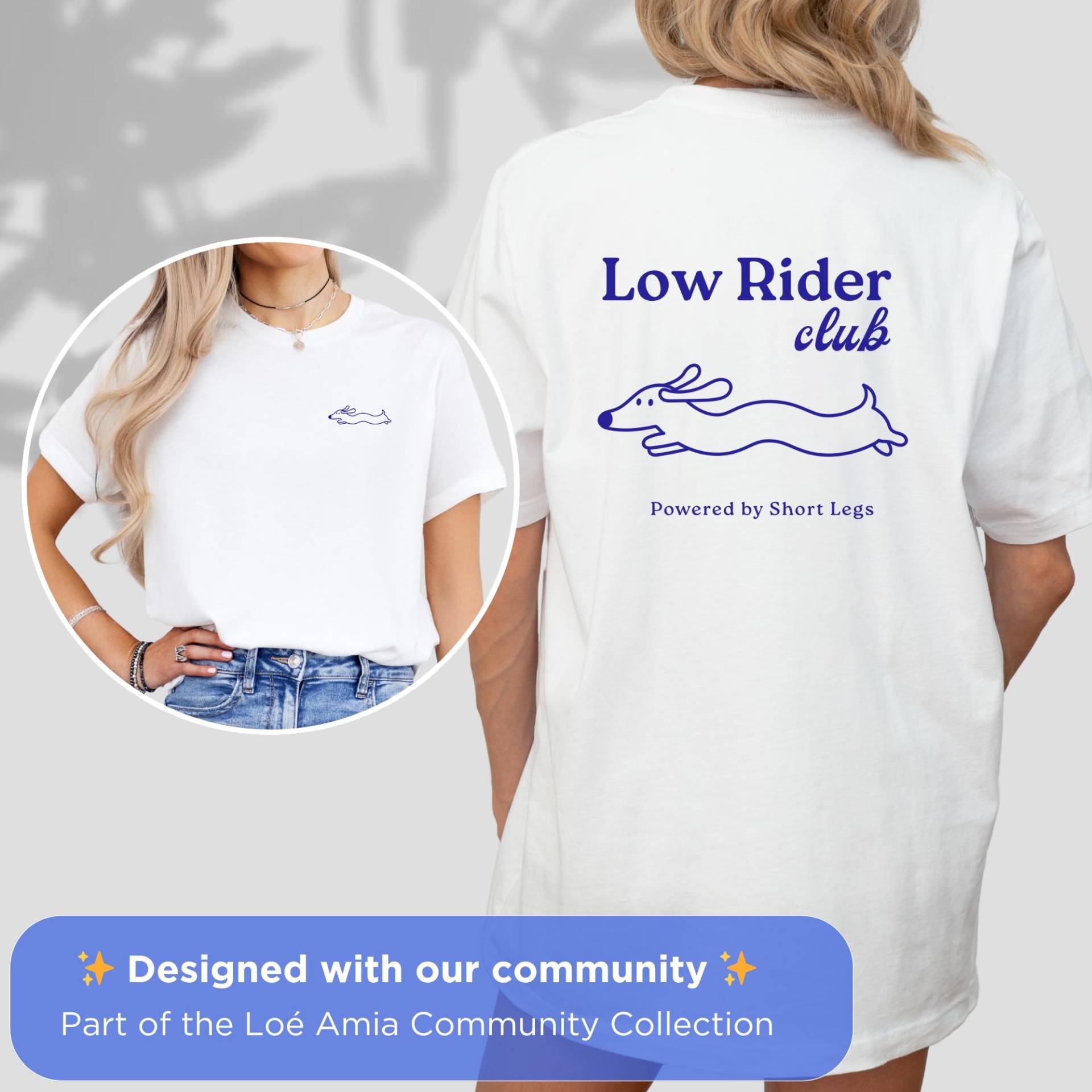 Dackel Shirt Low Rider Club T-Shirt Damen Oversized Mit Aufdruck | Statement Gift For Dog Lover von LoeAmia