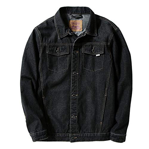 Loeay Herren Jeansjacken Frühling Herbst Baumwolle Jeans Mäntel Einfarbig Lässig Cowboy Windbreaker Neu Lose Oberbekleidung Plus Size schwarz M Loeay Herren Jeansjacken Frühling Herbst Baumwolle Jeans Mäntel Einfarbig Lässig Cowboy Windbreaker Neu Lose Oberbekleidung Plus Size schwarz M von Loeay