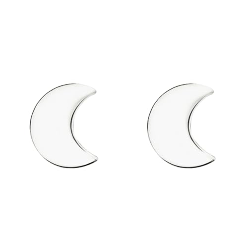 LÖB 925 Silber Ohrringe Mond 5mm, Damen Mädchen Kinder Ohrstecker Halbmond Minimalistisch Modern Geometrisch Klein Kurz Süß von Löb