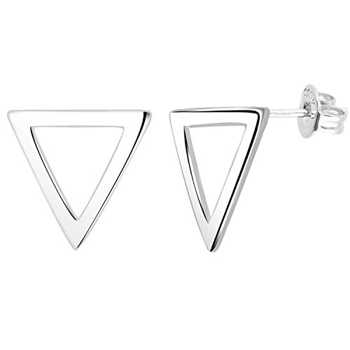 LÖB Damen GEO Ohrstecker Ohrringe 925 Sterling Silber mit Dreieck Filigran Minimalistisch Groß Triangle von Löb