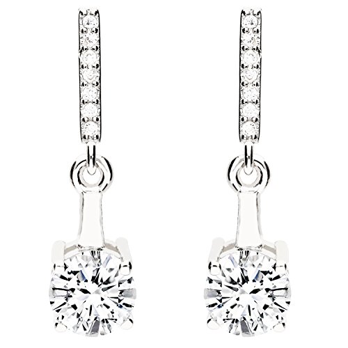 LÖB Damen Ohrringe Hängend 925 Sterling Silber mit Zirkonia Strass Stein Anhänger Lange Ohrstecker Ohrhänger Brautschmuck von Löb