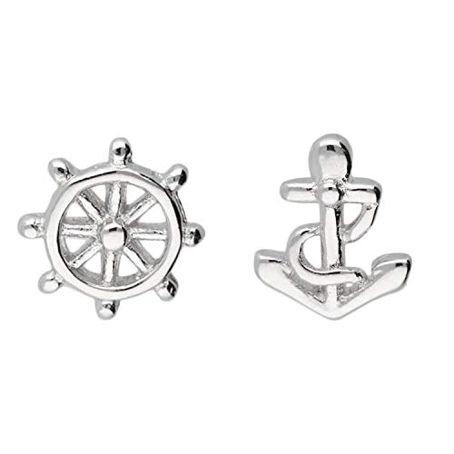LÖB Damen Ohrstecker Ohrringe 925 Sterling Silber Stecker mit Anker Steuerrad Maritim Klein LSIO134 von Löb