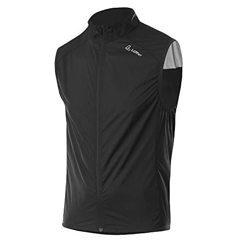 LÖFFLER M Bike Vest Cf Wpm Pocket Schwarz, Herren Winddichte Weste, Größe 50 - Farbe Black von Löffler