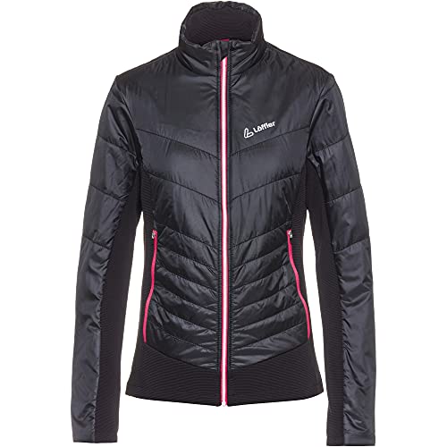 Löffler Damen Hybrid Primaloft 60 Jacke, Black-Rouge red, 44 von Löffler