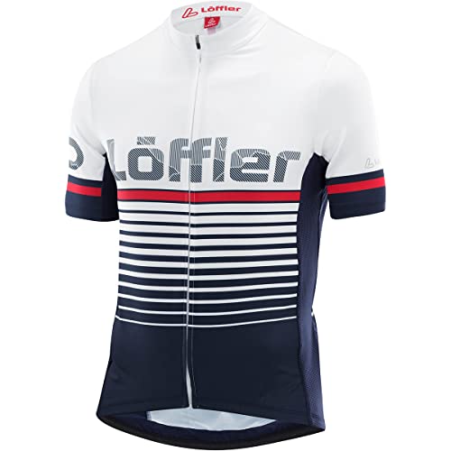 Löffler Messenger 23 Kurzarm Full-Zip Fahrradtrikot Herren blau von Löffler