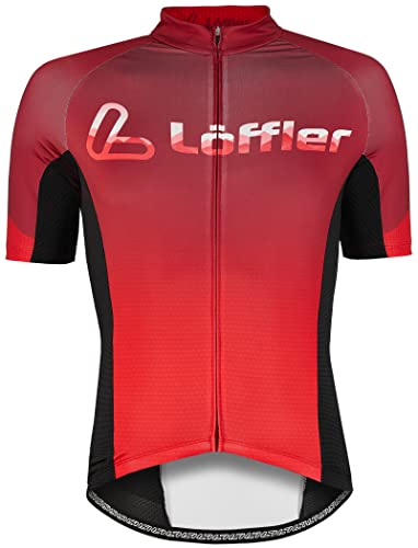 Löffler Messenger Mid Full-Zip Fahrradtrikot Herren rot Größe EU 48 2022 Radtrikot kurzärmlig von Löffler