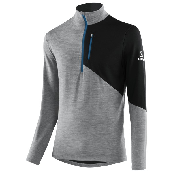 Löffler - Midlayer Block Transtex Merino - Merinolongsleeve Gr 50 grau von Löffler