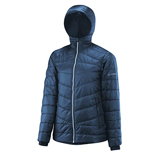 Löffler W Hooded Iso-jacket Cf Pl 100 Blau - PrimaLoft Winddichte warme Damen Winterjacke, Größe 40 - Farbe Deep Water von Löffler