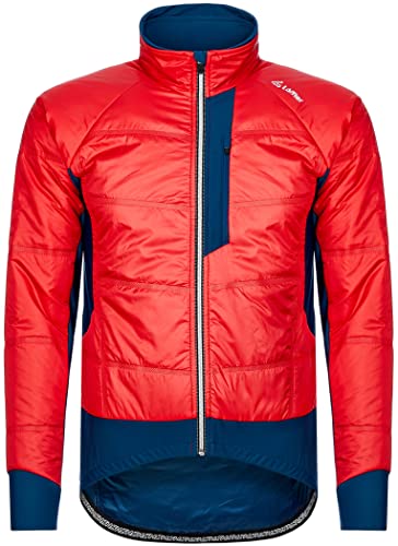 Löffler Herren BIKE ISO-JACKET HOTBOND® PL60 / Fahrradjacke/winddicht (DE/NL/SE/PL, Numerisch, 52, Regular, Regular, RED/DEEP WATER) von Löffler