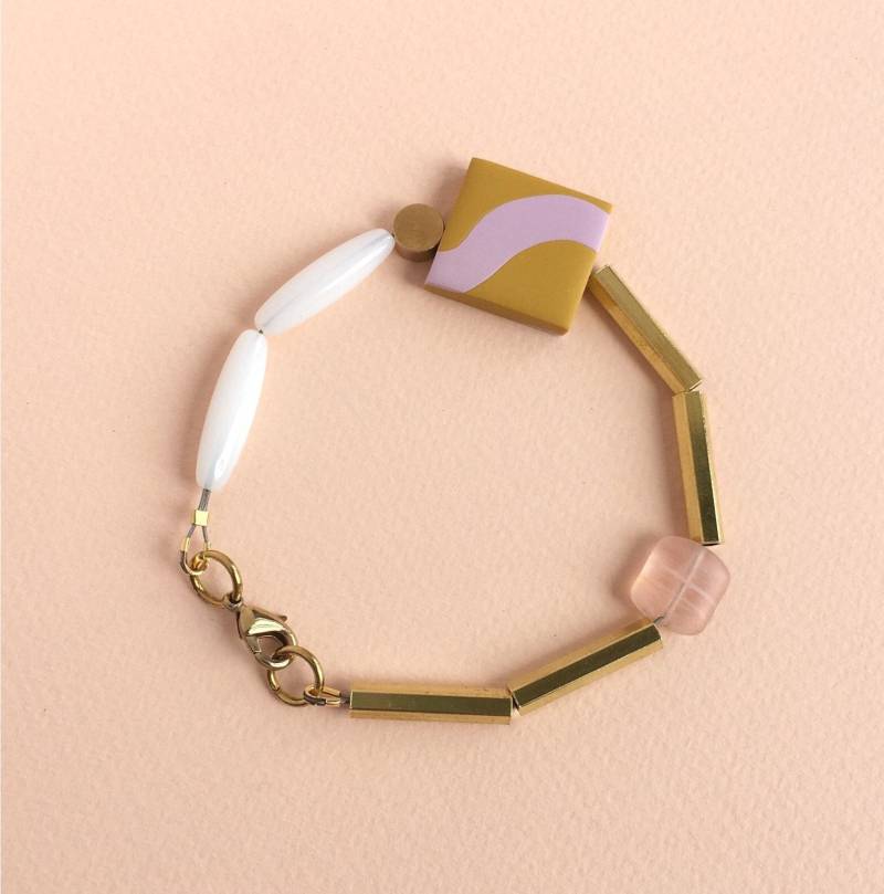 Formen Armband - Senfgelb & Blasses Rosa von LoelaLoela