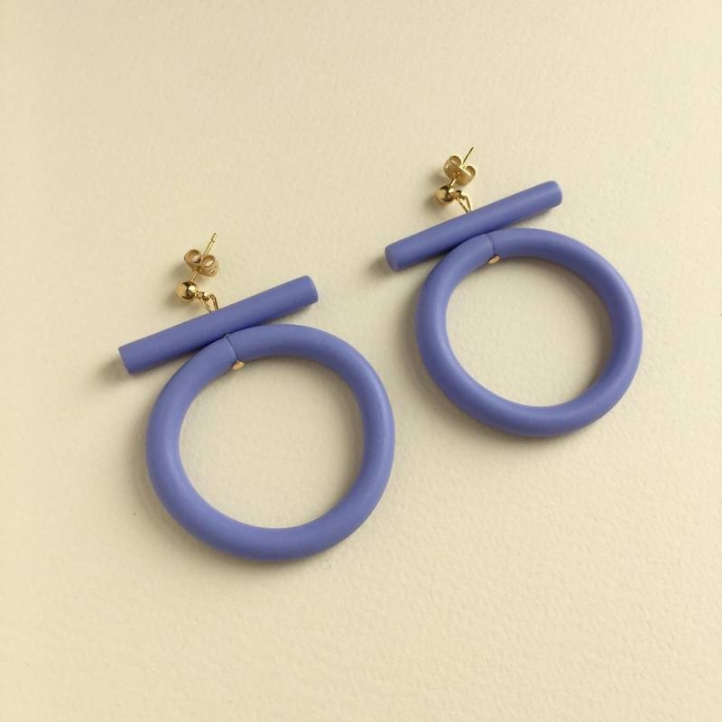 Kreis Ohrringe, Flieder Lila, Statement Ohrringe Kreis Ohrringe, Flieder Lila, Statement Ohrringe von LoelaLoela