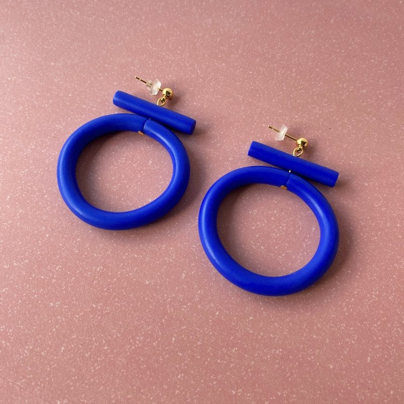 Kreis Ohrringe - Kobalt Blau, Bunte Statement Ohrringe, Handgefertigte Kreis Ohrringe - Kobalt Blau, Bunte Statement Ohrringe, Handgefertigte von LoelaLoela