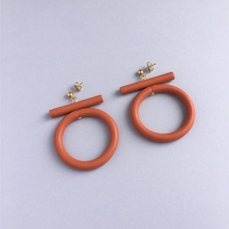 Kreis Ohrringe - Terracotta Rot Kreis Ohrringe - Terracotta Rot von LoelaLoela