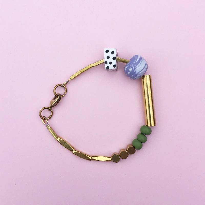 Marmor Und Messing Armband, Olive Lila, Bunte Perlen Statement Schmuck, Handgemachtes Armband Marmor Und Messing Armband, Olive Lila, Bunte Perlen Statement Schmuck, Handgemachtes Armband von LoelaLoela