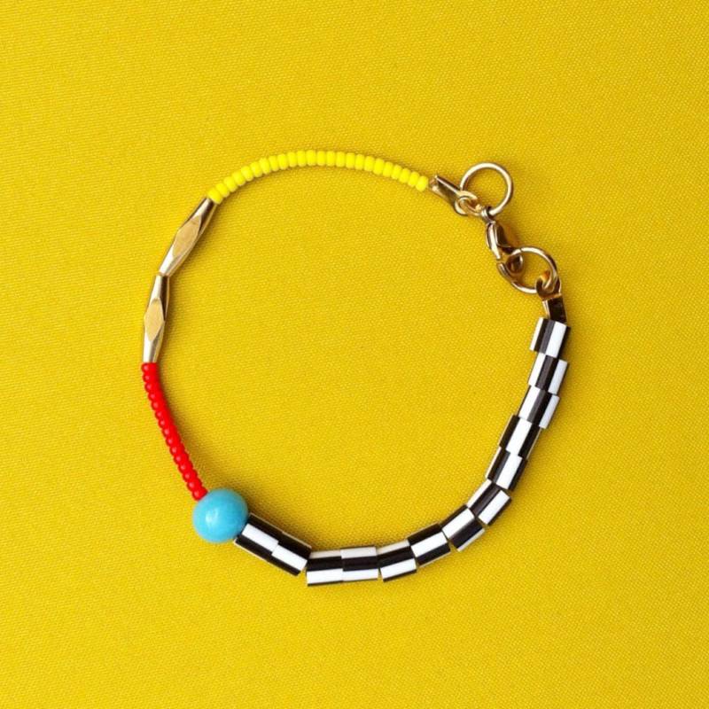 Handgemachtes Memphis Perlen Armband Pop Art Freundschaftsschmuck von LoelaLoela