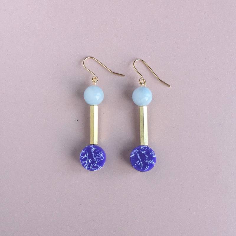 Tropfen Ohrringe - Jade Und Lila von LoelaLoela