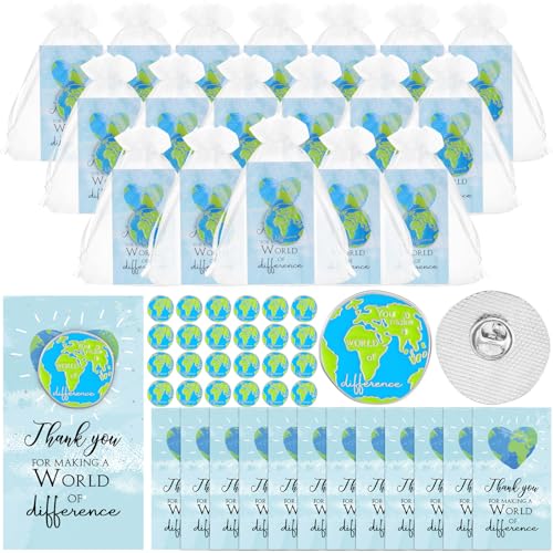 Loetere Anstecknadeln mit Erdschätzung, inspirierende Anstecknadeln, Erdbroschen, Dankeskarten für Mitarbeiterteam, Grün , about 1.2 inches in diameter von Loetere