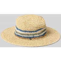 Loevenich Strohhut mit Label-Detail Modell 'Fedora Multi Stripe' in Beige, Größe 1 von Loevenich