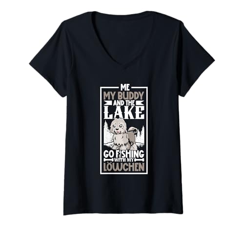 Damen Angeln und Löwchen T-Shirt mit V-Ausschnitt Damen Angeln und Löwchen T-Shirt mit V-Ausschnitt von Löwchen Designs