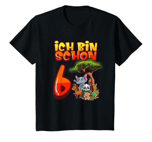 Kinder 6. Geburtstag Löwe Shirt für Jungen Geburtstagsshirt 6 Jahre T-Shirt von Löwe Geburtstag Motive Shop