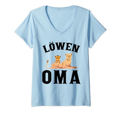Damen Löwen Oma Oma T-Shirt mit V-Ausschnitt Damen Löwen Oma Oma T-Shirt mit V-Ausschnitt von Löwe & Familie Geschenke
