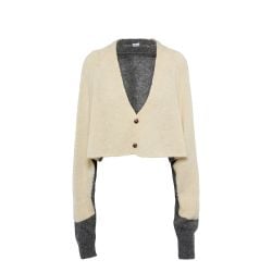 Gelber Wollkurzer Cardigan Für Damen von Loewe