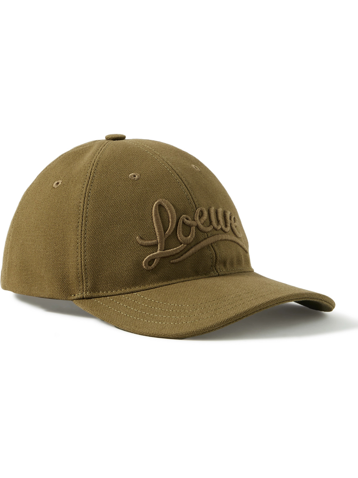 LOEWE - Paula's Ibiza Logo-Embroidered Cotton-Canvas Baseball Cap - Men - Green von LOEWE