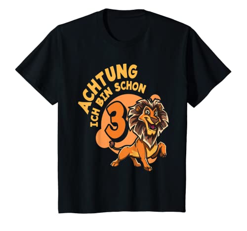 Kinder Löwe 3 Jahre Achtung Ich Bin Schon 3 - 3. Geburtstag T-Shirt Kinder Löwe 3 Jahre Achtung Ich Bin Schon 3 - 3. Geburtstag T-Shirt von Löwen Jungs Mädchen Kindergeburtstag Geschenke