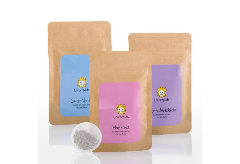 Löwenkind Babypflege-Set 3x 5er Kräuterpads Nachfüllpackungen, 3 tlg., natürliche Unterstützung von Löwenkind