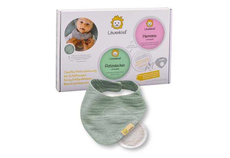 Löwenkind Babypflege-Set Kräuterpad Einsteigerbox Mini Pistazie (0-4 Jahre), Sanfte Unterstützung aus der Natur von Löwenkind