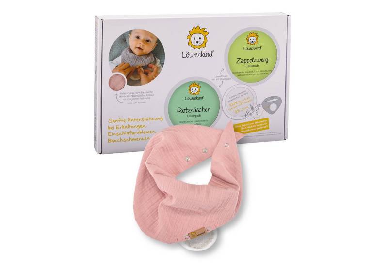 Löwenkind Pflege-Geschenkset Einsteigerbox mit Halstuch "Medi" Grau, Zappelzwerg und Rotznäschen Einsteiger-Set, 3-tlg., Sanfte Unterstützung aus der Natur von Löwenkind