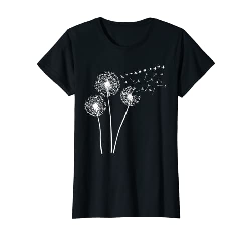 Pusteblume Vögel Schwalben Blumenmotiv Geschenk Damen T-Shirt Pusteblume Vögel Schwalben Blumenmotiv Geschenk Damen T-Shirt von Löwenzahn und Pusteblumen Motiv