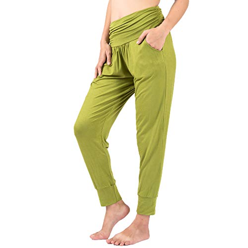 LOFBAZ Yoga Sweatpants mit Taschen Workout Jogginghose Lounge Haremshose, Lindgrün, S von Lofbaz