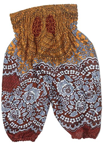 Lofbaz Baby Boho Hose Hippie Rose Flower Aladdin Boho Braun Größe 6-9M von Lofbaz