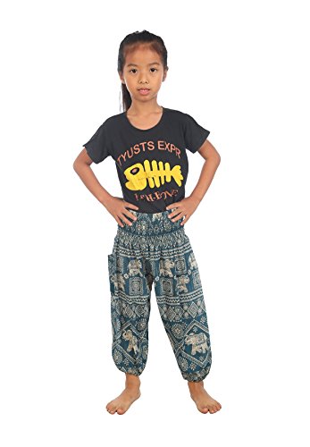 Lofbaz Baby Harem Hose Hippie Elefanten Aladdin Boho Teal Grün Größe 12M von Lofbaz