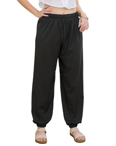Lofbaz Damen Boho Haremshosen Hohe Taille Yoga Jogger Kleidung Fließende Lockere Sommer Strandhose Hippie Bohemian Loungewear Solides Schwarz OS Lofbaz Damen Boho Haremshosen Hohe Taille Yoga Jogger Kleidung Fließende Lockere Sommer Strandhose Hippie Bohemian Loungewear Solides Schwarz OS von Lofbaz